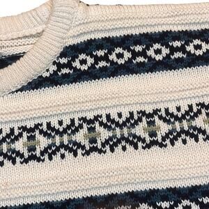 Vintage Heather & Tweed Men Large Grandpa Sweater Cotton Cozy Long Sleeve Fall